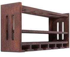 House Of Furniture Wooden Wine Shelf In Walnut Finish