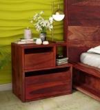 House Of Kuber Solid Sheesham Wood Bedside End Table With 2 Drawer Storage For Bedroom Solid Wood Bedside Table