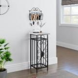 House Of Pataudi Solid Wood Wrought Iron Table Durable And Side Table For Home Decor With Iron Key Rack Metal Side Table