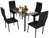 Housefull Bright Four Seater Dining Set In Black Colour