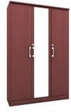 Housefull Calino Three Door Regular Wardrobe In Mahogany Finish