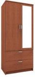 Housefull Jacob 2D Wardrobe With Drawer & Mirror In Oak Finish