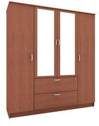 Housefull Jacob Four Door War Door With Drawer & Mirror In Oak Finish