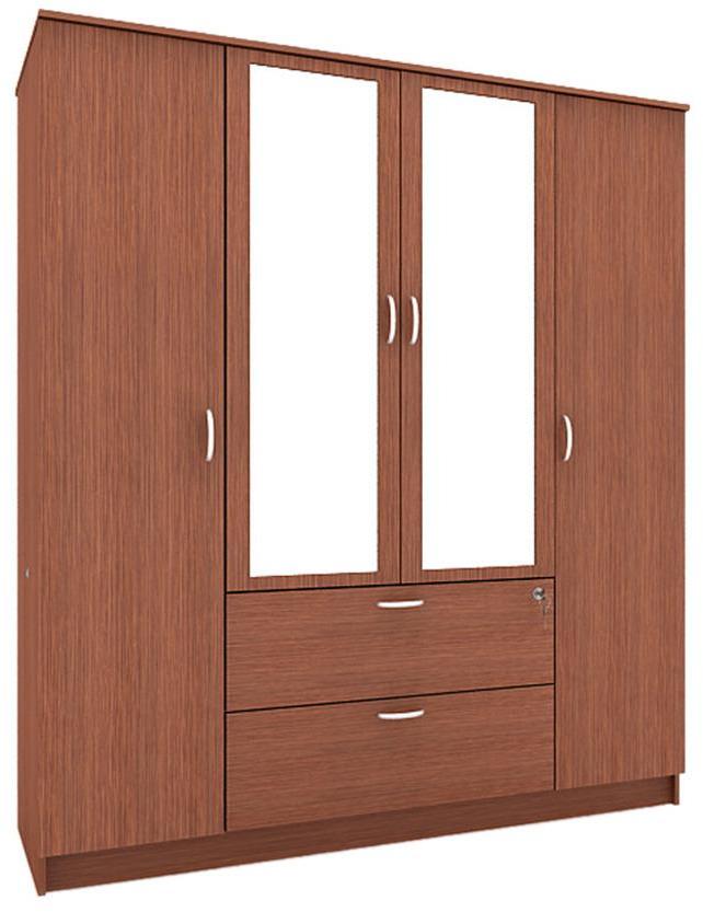 Housefull Jacob Four Door War Door with Drawer & Mirror in Oak Finish