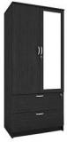 Housefull Jacob Two Door Wardrobe With Drawer & Mirror In Wenge Finish