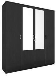 Housefull John Four Door Mirror Wardrobe In Wenge Finish