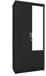 Housefull John Two Door Mirror Wardrobe In Wenge Finish