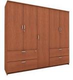 Housefull Marc Five Door Wardrobe With Drawer In Oak Finish