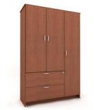 Housefull Marc Three Door Wardrobe With Drawer In Oak Finish