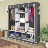 Huenish 88130 Storage Organizer Shelves For Clothes Racks Non Woven Fabric Almirah PP Collapsible Wardrobe