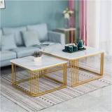 I V Enterprises Coffee Table For Living Room Table Top Wood With Marble Finish Table Faram Metal Metal Console Table