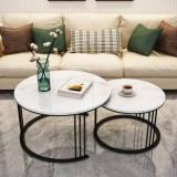 I V Enterprises Coffee Table Set With Storage Open Shelf For Living Room Modern Style Furniture Metal Console Table