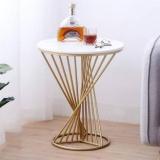 India Wood Mart Coffee Table Round Marble Side Table Sofa Snack Table For Living Room Bedroom. Engineered Wood Side Table