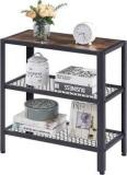 Indian Decor 44564 Small Console Table, Sofa Table With Double Mesh Shelves Metal Side Table