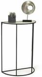 Indian Decor 4506 Half Moon Corner Console Table, Vintage Wall Mounted Shelf Unit Metal Side Table