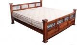 Induscraft Mehar Mugal Jali Work Solid Wood Queen Bed