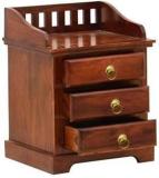 Interos Solid Sheesham Wood Bed Side Table For Living Room / Bed Room / Hotel. Solid Wood Bedside Table