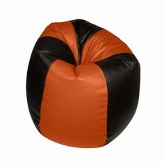 INVOGUE Black & Orange Coloured Bean Bag XL