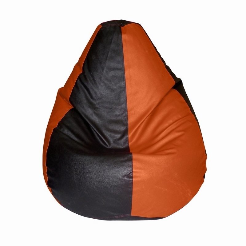 INVOGUE Black & Orange Coloured Bean Bag XXL