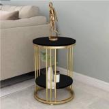 Izzi Crafts Engineering & Metal Frame Side Table For Living Room & Bedroom Gold & Black Metal Bedside Table