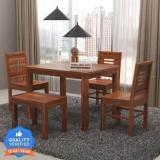 Jeenwood Solid Sheesham Wood 4 Seater Dining Table With 3 Chairs, 1 Bench For Dining Room Solid Wood 4 Seater Dining Set