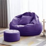 Kam's Lieu XXXL Bean Bag With Footrest And Cushion Ready To Use Faux Leather Teardrop Bean Bag With Bean Filling