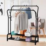 Keekos 1 Door 3 Shelf Open Coat Clothes Hanger Stand PP Carbon Steel Collapsible Wardrobe