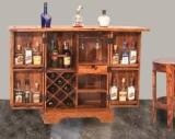 Khatiera Traditional Mini Diamond Design Bar Solid Wood Bar Cabinet