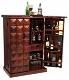 Kohinoor Glass Art Solid Wood Bar Cabinet