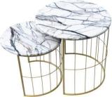 Korza Home Nested Side Table Set Of 2 For Home And Office Bedroom Sofa Side Metal End Table