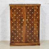 Krishna Wood Decor Sheesham Solid Wood Bar Cabinet for Wine Bottle and Glass Storage for Home Solid Wood Bar Cabinet