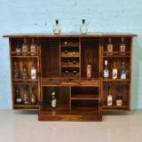 Krishna Wood Decor Sheesham Wood Bar Cabinet For Wine Bottle And Glass Storage For Home Solid Wood Bar Cabinet