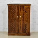 Krishna Wood Decor Solid Sheesham Wood Bar Cabinet For Wine Bottle And Glass Storage For Home Solid Wood Bar Cabinet