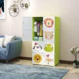 Krishyam 8 Cube Plastic Wardrobe With Doors & 1 Hangers For Bedroom, Storage Organizer PP Collapsible Wardrobe