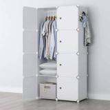 Krishyam 8 Cubes Portable Clothes Closet And Dresser Garment Rack | Storage Organizer High Density Block Board Collapsible Wardrobe