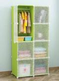 Krishyam Cube Storage Organizer 8 Cube DIY Plastic Closet Cabinet With Doors PP Collapsible Wardrobe