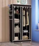 Krooh 2 Door 6 Shelf Collapsible Wedrobe Carbon Steel Collapsible Wardrobe