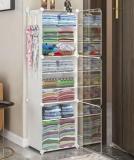 Krooh 3 Door 9 Shelf Plastic Almirah Carbon Steel Collapsible Wardrobe