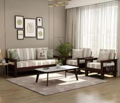 Kunjal Furniture Sheeswham Wood sofa Set Fabric 3 + 1 + 1 Sofa Set