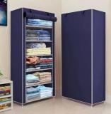 Lacossi 1 Door 9 Shelf Fabric And Metal Carbon Steel Collapsible Wardrobe