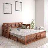 Ladrecha Furniture Wooden 3 Seater Sofa Cum Bed For Home Furniture/Living Room With Mattress Double Solid Wood Sofa Bed