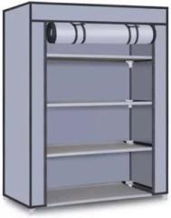 Lao 4 layer hard PVC pipe shoe rack Carbon Steel Collapsible Wardrobe