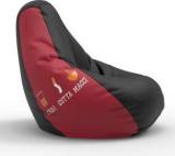 Lazzy XL Printed Chai Sutta Maggi Black Maroon Teardrop Bean Bag With Bean Filling