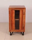 Lila Art And Crafts Brown Acacia Storage Cabinet Solid Wood Bar Cabinet