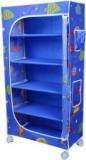 Little One's 5 Shelves Aquatic Blue, Powder Coated Strong And Sturdy Carbon Steel Collapsible Wardrobe