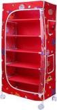 Little One's 6 Shelves Aquatic Red, Powder Coated Steel & Sturdy Carbon Steel Collapsible Wardrobe