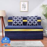 Little Smile 4X6 size for 2 Person Moshi Fabric Washable Cover 2 Seater Double Foam Fold Out Sofa Cum Bed