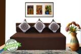 Little Smile 5X6 Size For 3 Seater Jute Fabric Washable Cover 3 Seater Double Foam Fold Out Sofa Cum Bed