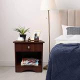 Livzing Pre Assembled Side Table/ Bedside End Table With Drawer For Home Storage Engineered Wood Bedside Table