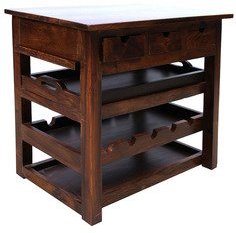 LocVille Boklova Bar Unit Table In Mahogany Finish